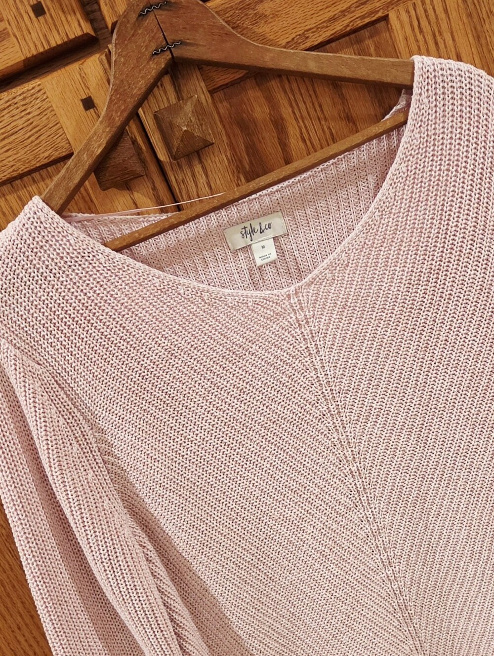 Style & Co Pink Marled Cotton Chunky Ribbed Sweater Women’s M